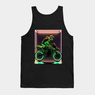 Dirt bike - green and yellow neon Tank Top